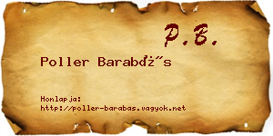 Poller Barabás névjegykártya